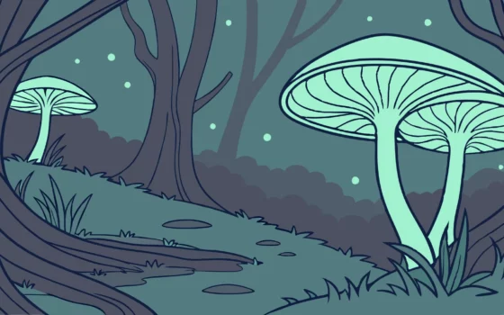 Glowing mushrooms and soft light frame a poignant Baldur's Gate 3 Myconid scene.
