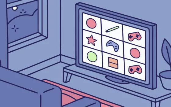 Gamer summarizing paragraph on TV screen in cozy living room.