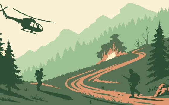 Soldiers deploy from helicopter over Verdansk.