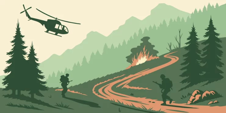 Soldiers deploy from helicopter over Verdansk.