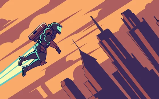 Black Ops 6 soldier soars with a jetpack.