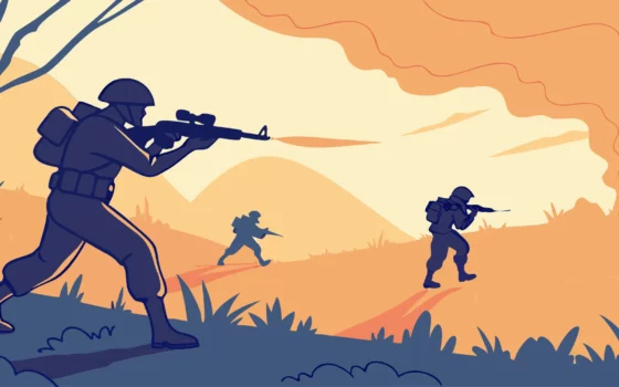 MW3 Season 4 soldiers battling at sunset.