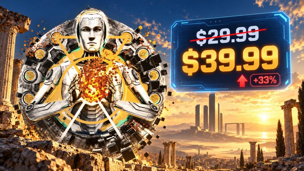 The Talos Principle 2 price increase featured image showing an android in ancient ruins next to a $29.99 to $39.99 price tag