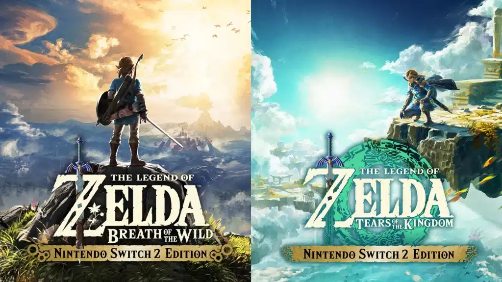 Official key art for Breath of the Wild and Tears of the Kingdom Nintendo Switch 2 Edition side by side